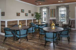 Clubhouse card-party tables